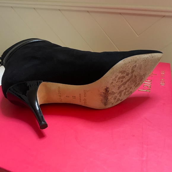 Trini Black Suede Bow | Black Patent Bow Boots - Picture 9 of 9